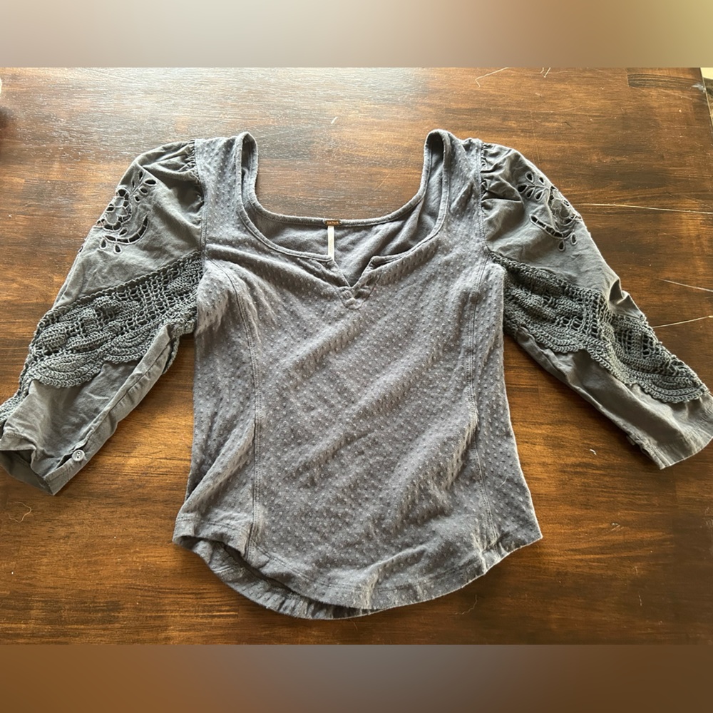 Free People Brunch Date Top Dark Grey small